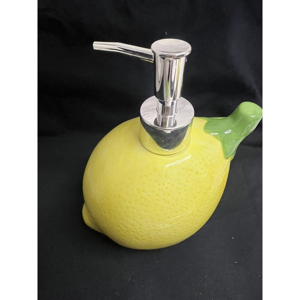 Ceramic Lemon Shaped Soap Dispenser- Lotion Dispenser for Kitchen or Bathroom Co